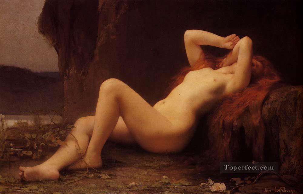 María Magdalena en la cueva cuerpo femenino desnudo Jules Joseph Lefebvre Pintura al óleo